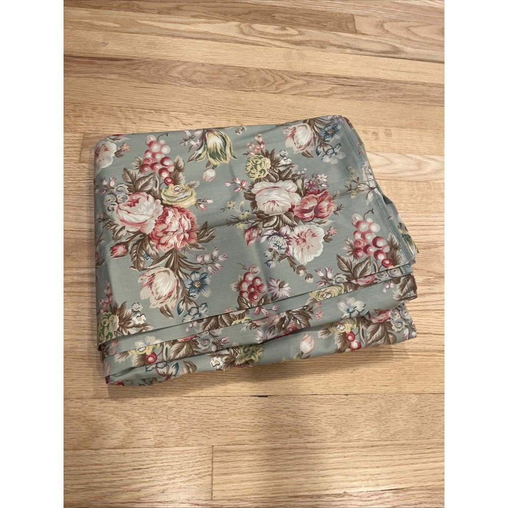 Ralph Lauren Charlotte Green Twin Flat Sheet 100% Cotton